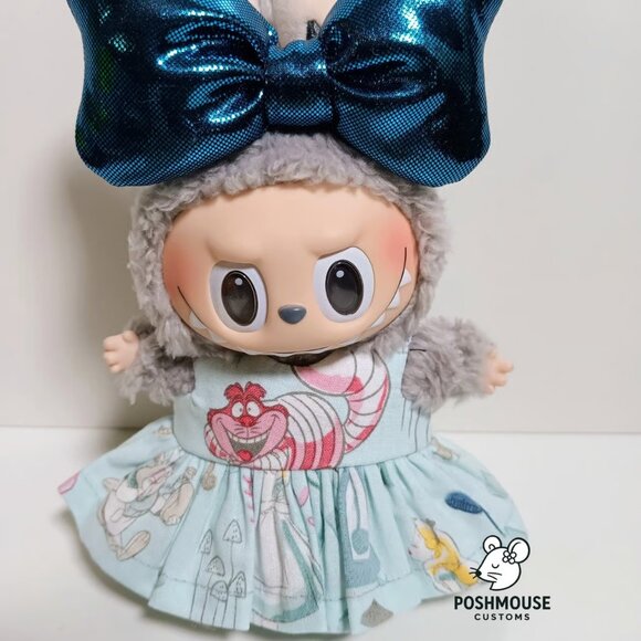 Alice in Wonderland Cheshire Cat Dress with Metallic Bow Labubu Outfit - Picture 2 of 5